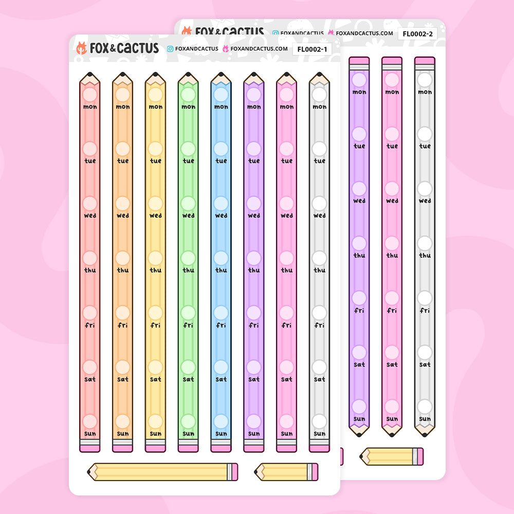 Pencil Date Cover (Weeks) Stickers