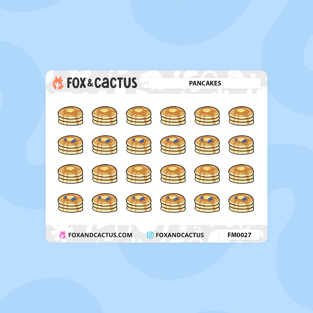 Pancake (Mini Sheet) Stickers – Fox and Cactus