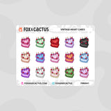 Vintage Heart Cake (Mini Sheet) Stickers