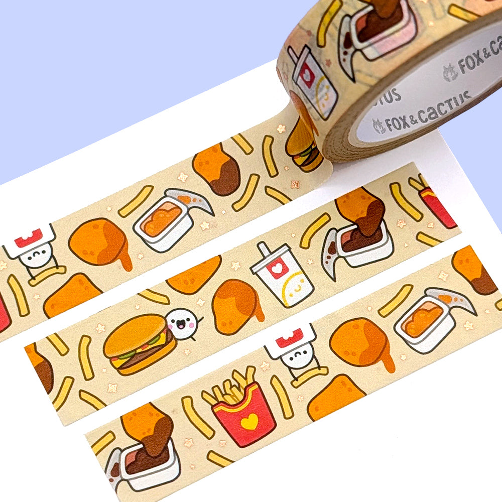 Fast Food Squish Washi Tape (Rose Gold Foil)