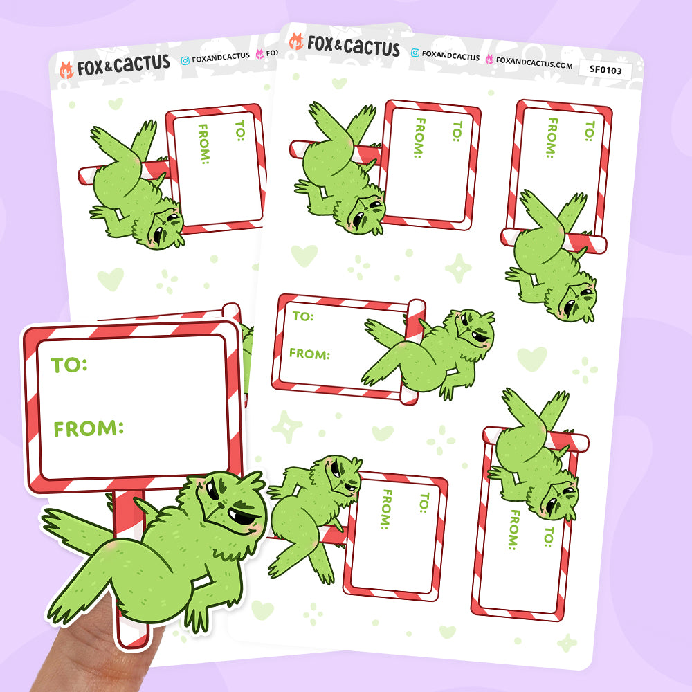 Mean One Christmas Gift Labels (2 SHEETS INCLUDED)