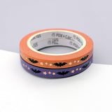 Tiny Bats (Halloween) Washi Tape Set (Rose Gold Foil)
