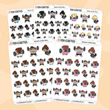 Weight Lifting Kawaii Girl Stickers