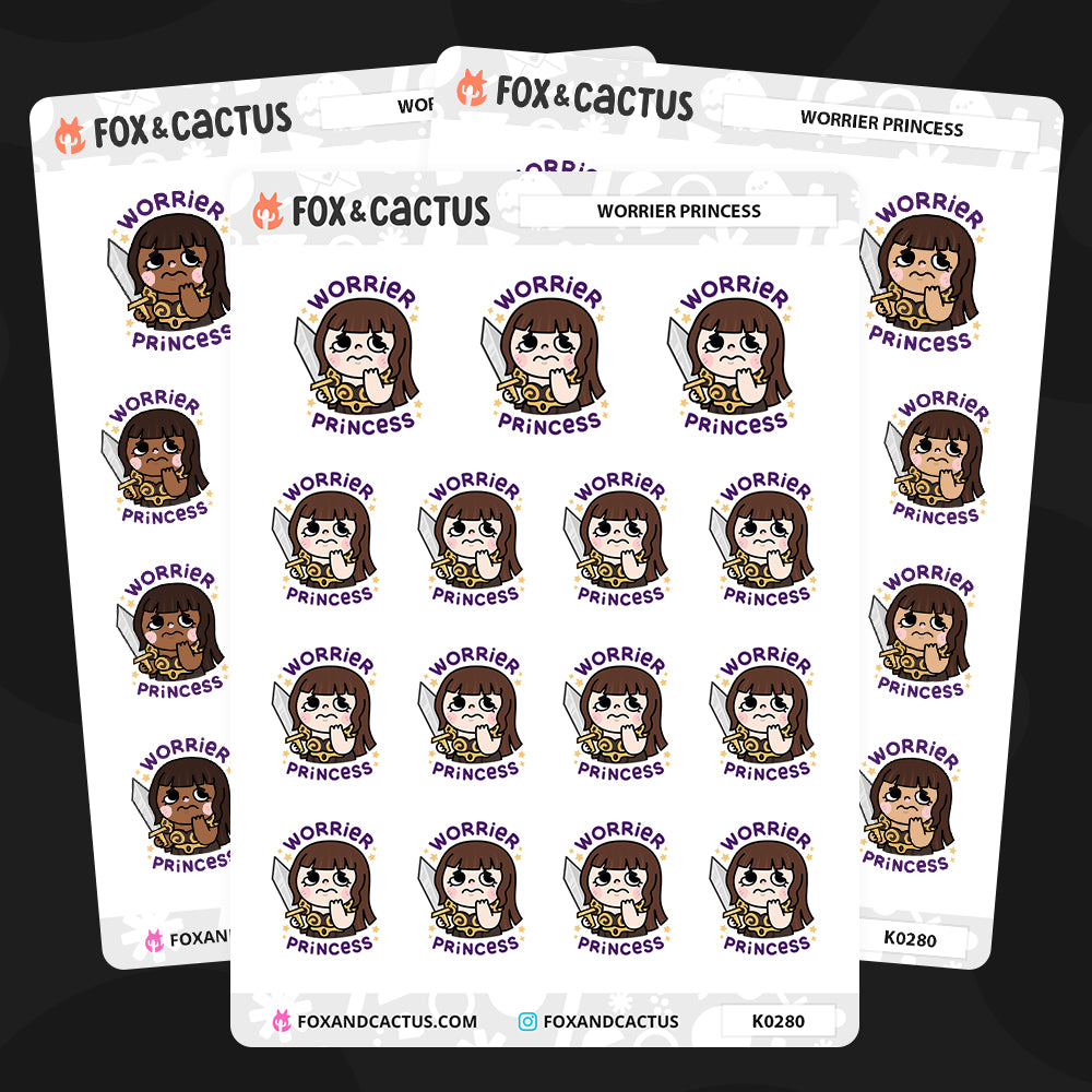 Worrier Princess Kawaii Girl Stickers