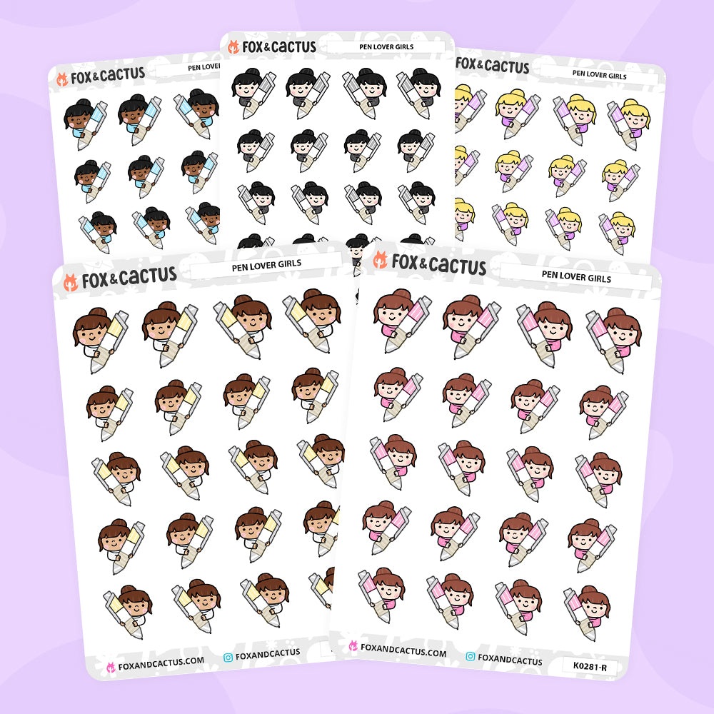 Pen Kawaii Girl Stickers