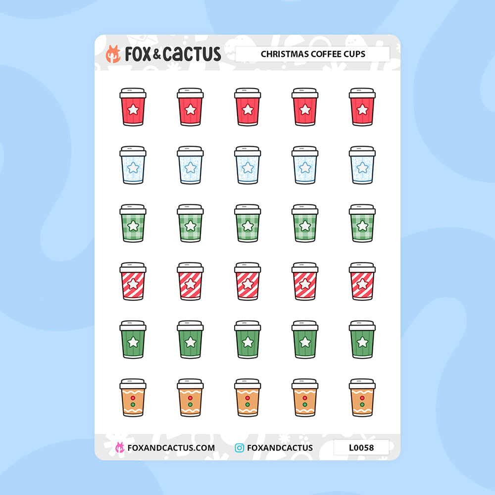 Christmas Coffee Cup Stickers
