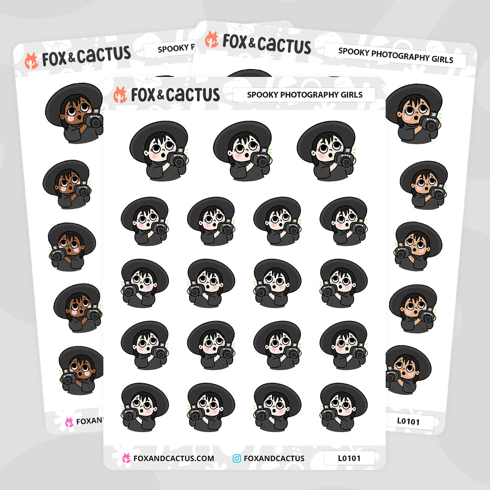 Spooky Photography Girl Stickers