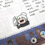 Spooky Knife Kawaii Girl Stickers