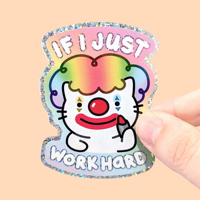 Clown Cat Vinyl Stickers
