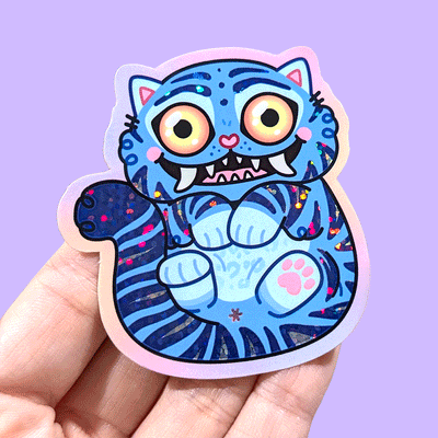 Derpy Tiger Vinyl Stickers