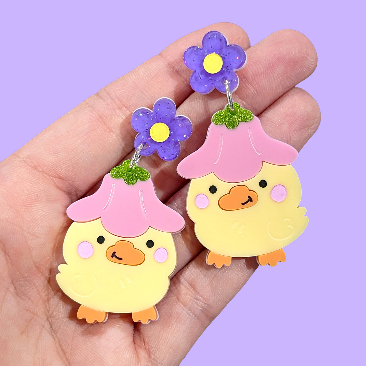 Flower Duckie Earrings