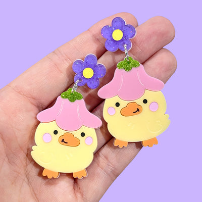 [PREORDER] Flower Duckie Earrings