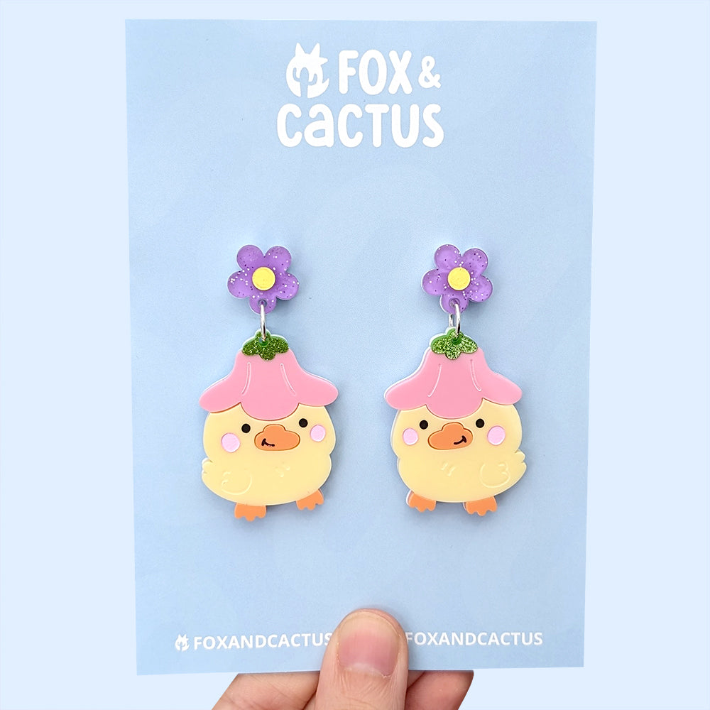 Flower Duckie Earrings