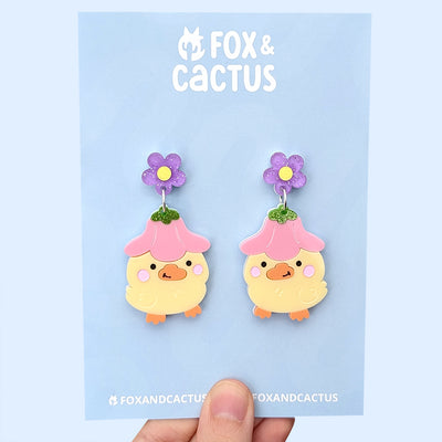 [PREORDER] Flower Duckie Earrings