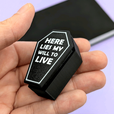 Will To Live Coffin Clicky Keychain