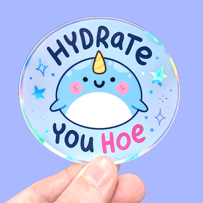 Hydrate Narwhal Vinyl Sticker