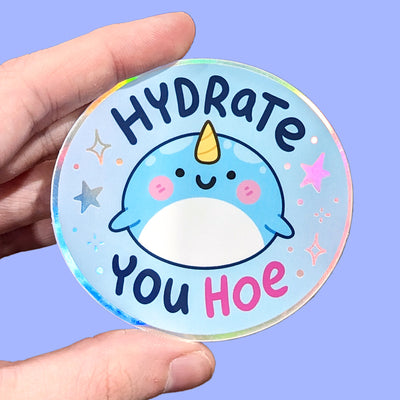 Hydrate Narwhal Vinyl Sticker