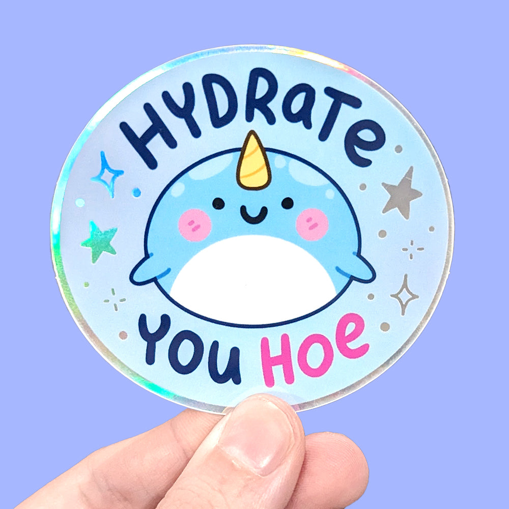 Hydrate Narwhal Vinyl Sticker