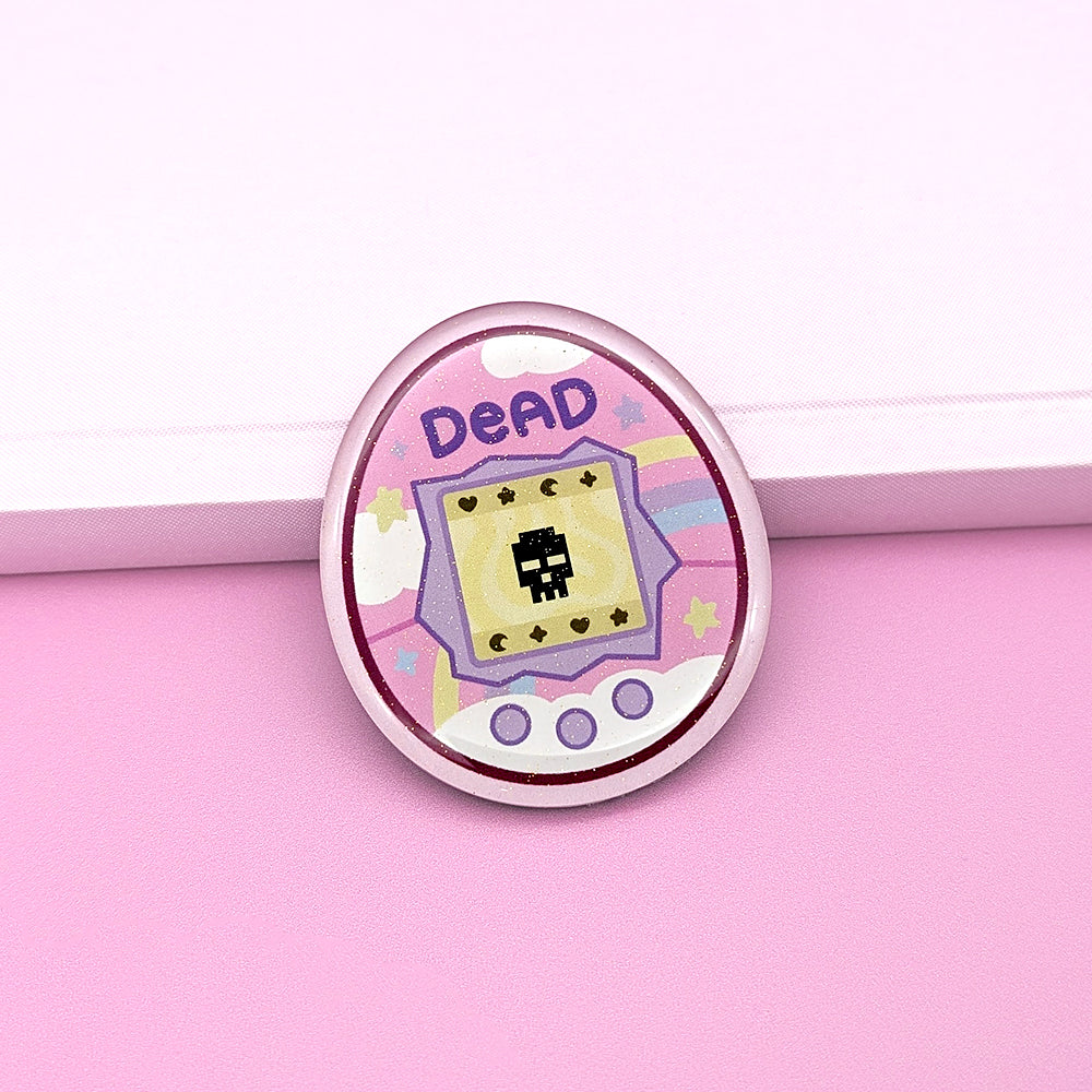 Dead Virtual Pet Glitter Fridge Magnet