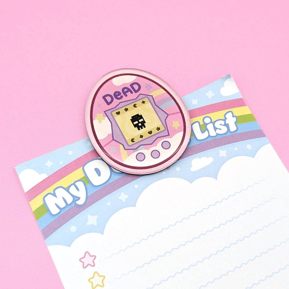 Dead Virtual Pet Glitter Fridge Magnet