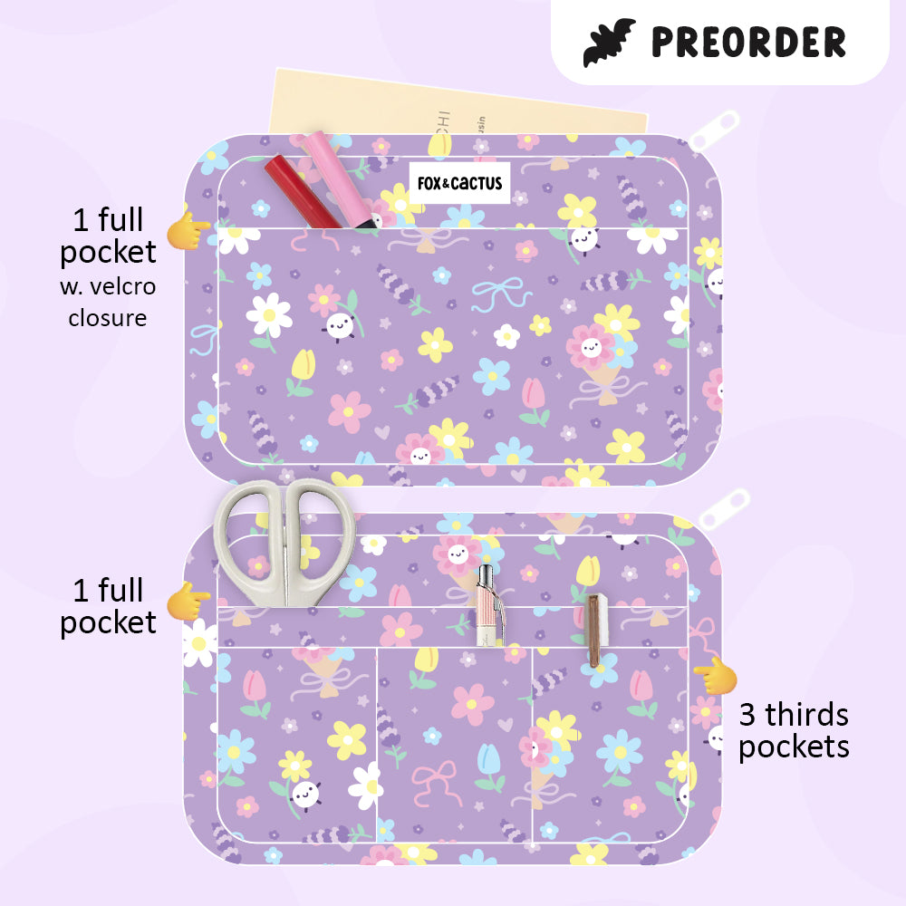 Florals (Purple) Stationery Pouch
