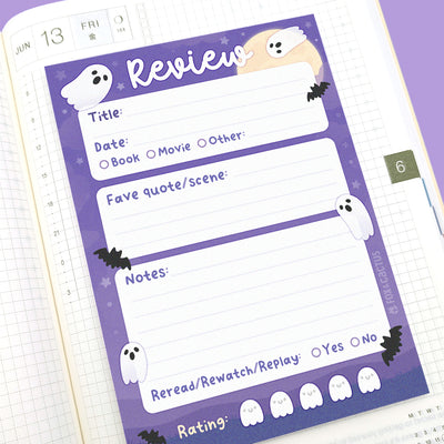 Spooky Review A6 (4x6) Notepad
