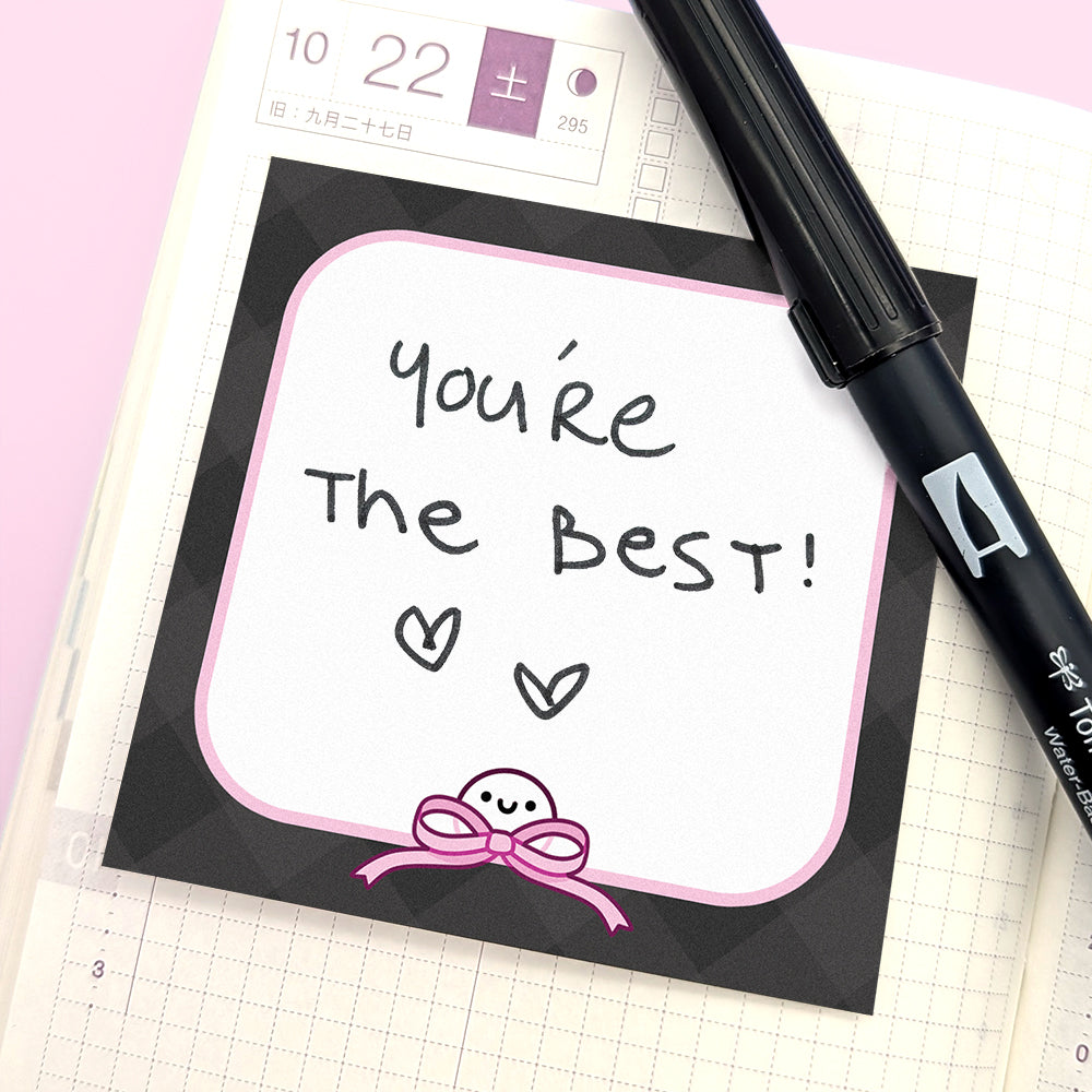 Squish Bow (Black) Sticky Notes