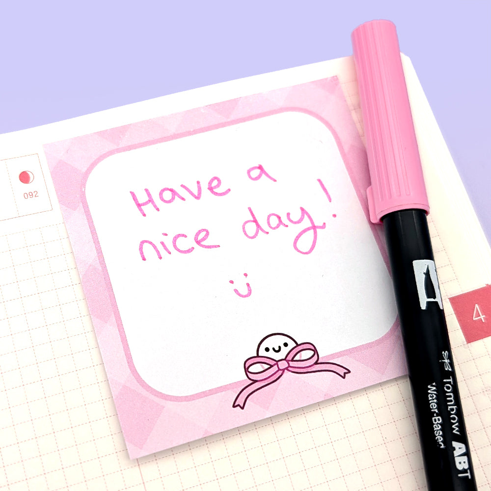 Squish Bow (Pink) Sticky Notes