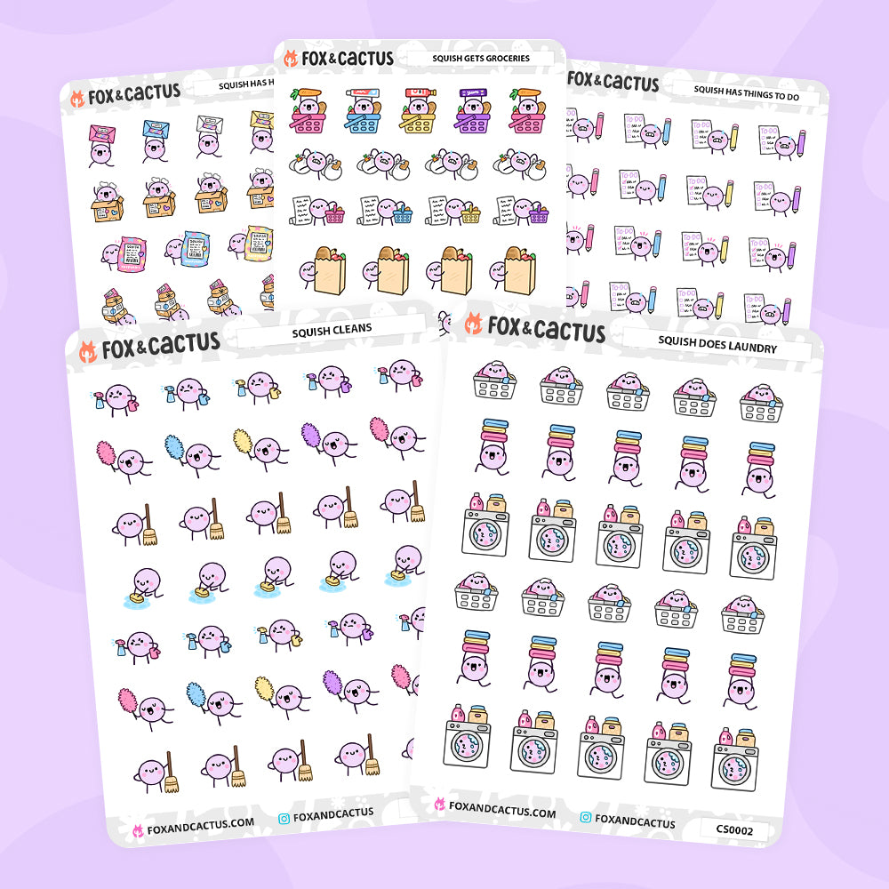 Squish Is Busy Sticker Grab Bag