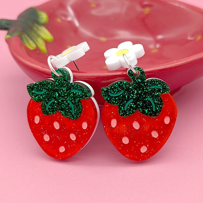 Strawberry Plant Earrings