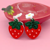 Strawberry Plant Earrings
