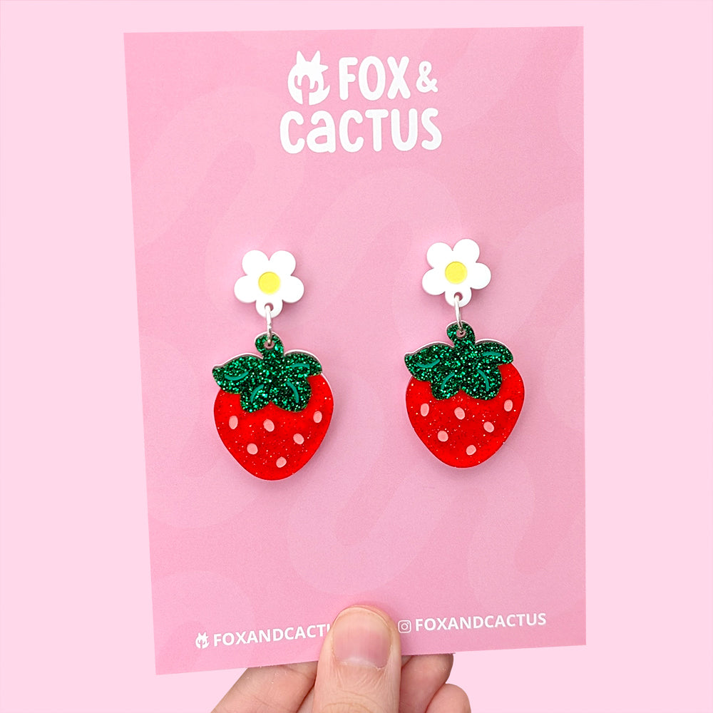 Strawberry Plant Earrings