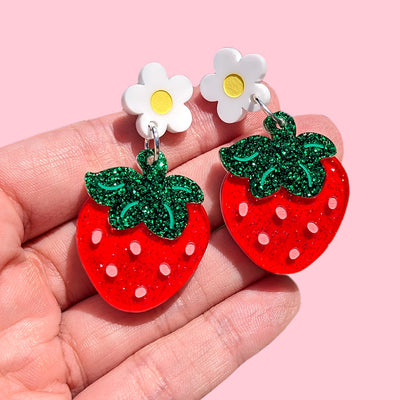 Strawberry Plant Earrings