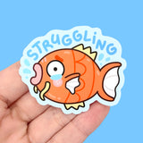 Struggling Fish Vinyl Sticker