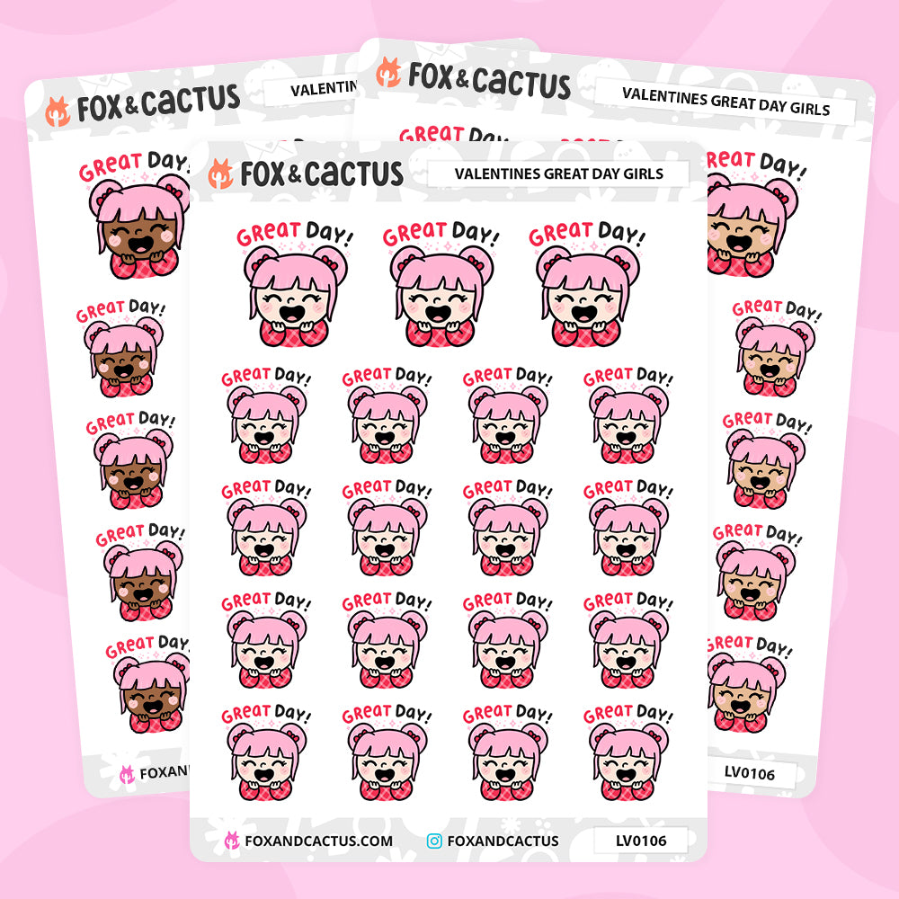 LIMITED Valentines Great Day Kawaii Girl Stickers