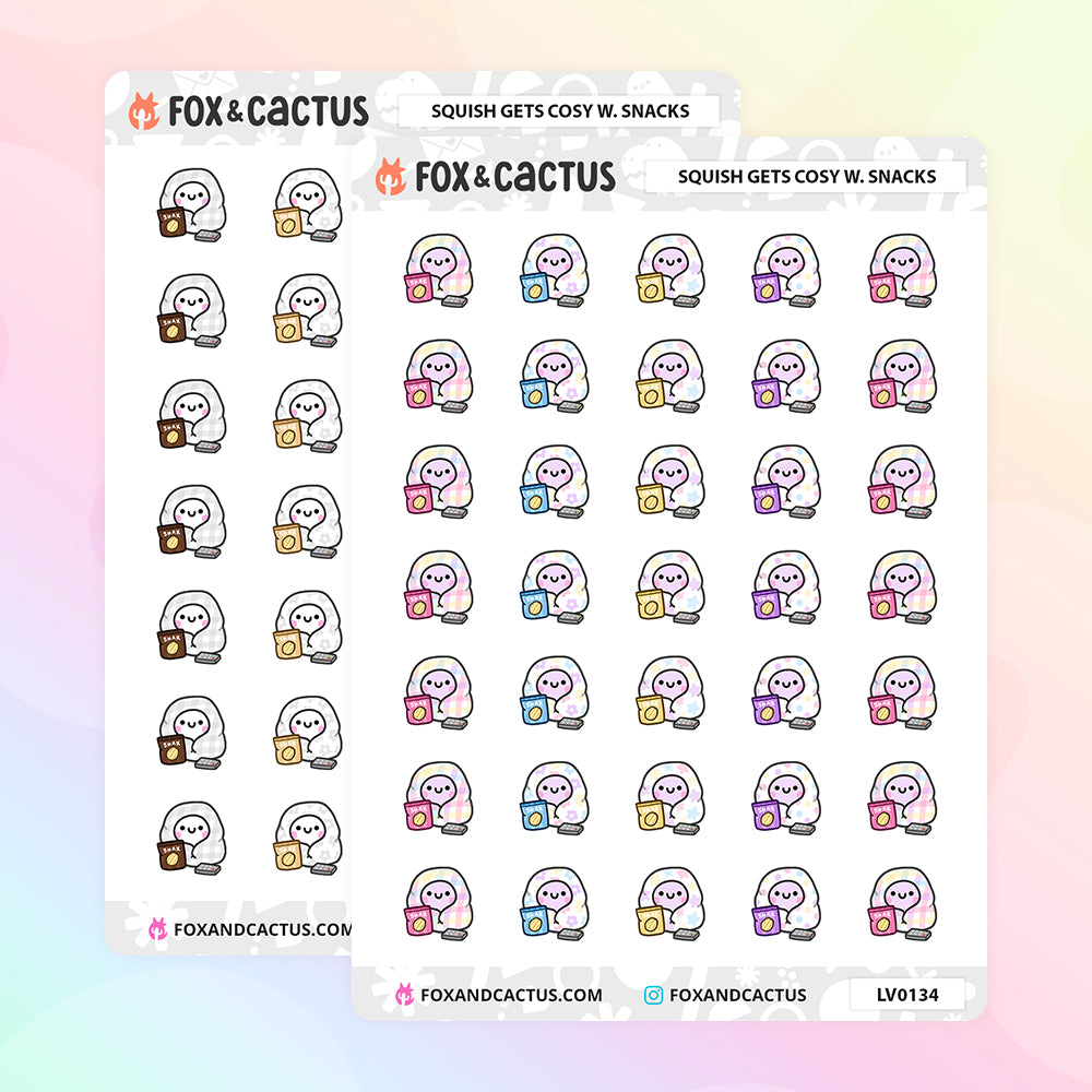 LIMITED Cosy Snacks Squish Stickers