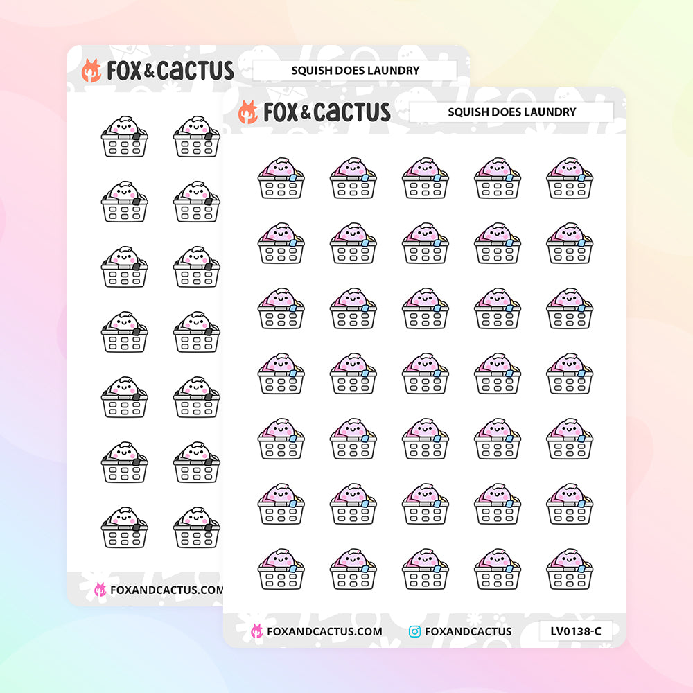 LIMITED Washing Basket Squish Stickers