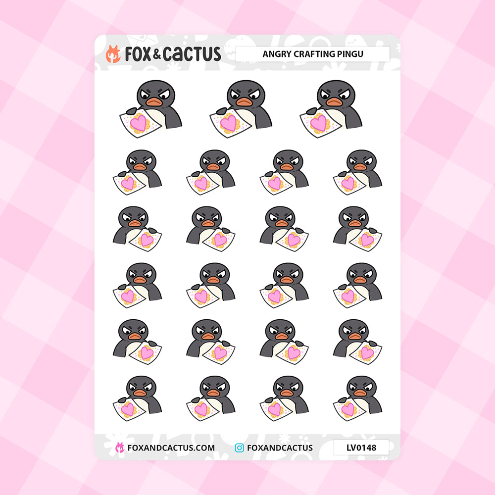 LIMITED Angry Pingu Stickers – Fox and Cactus