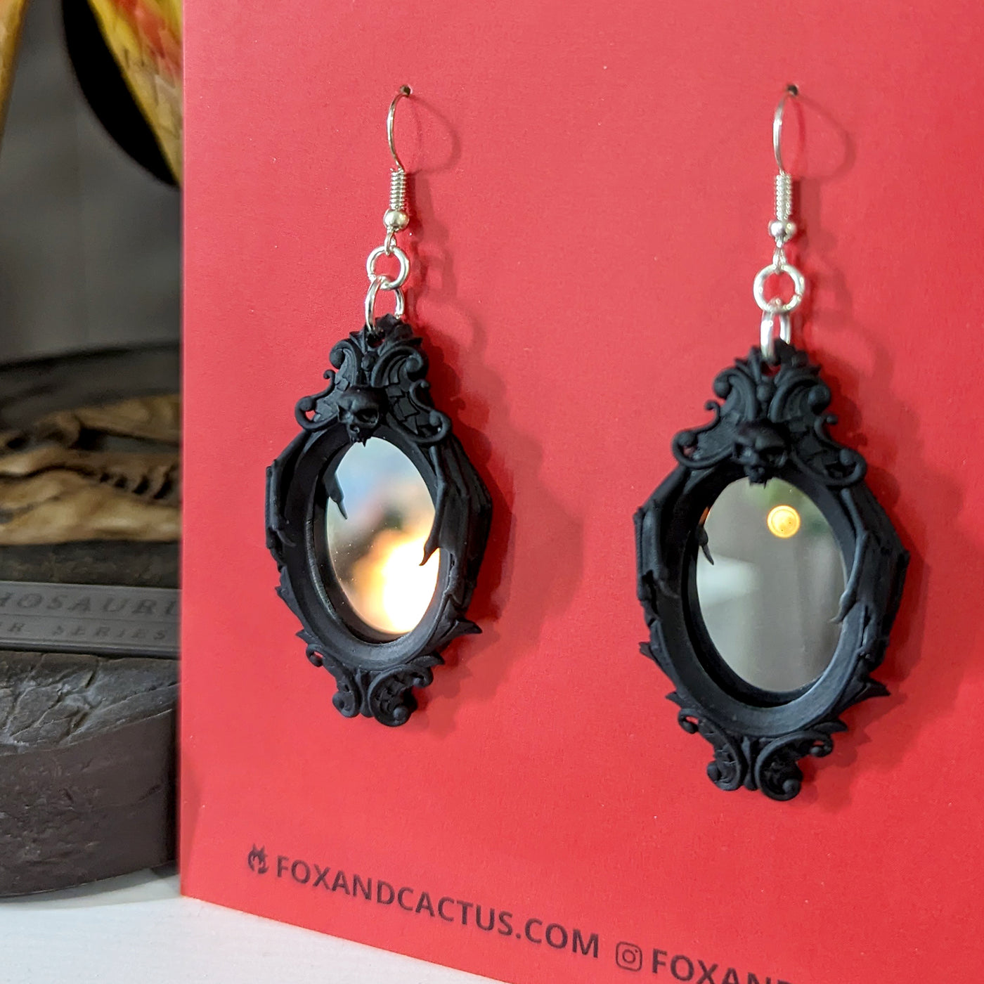 Gothic Mirror Dangle Earrings