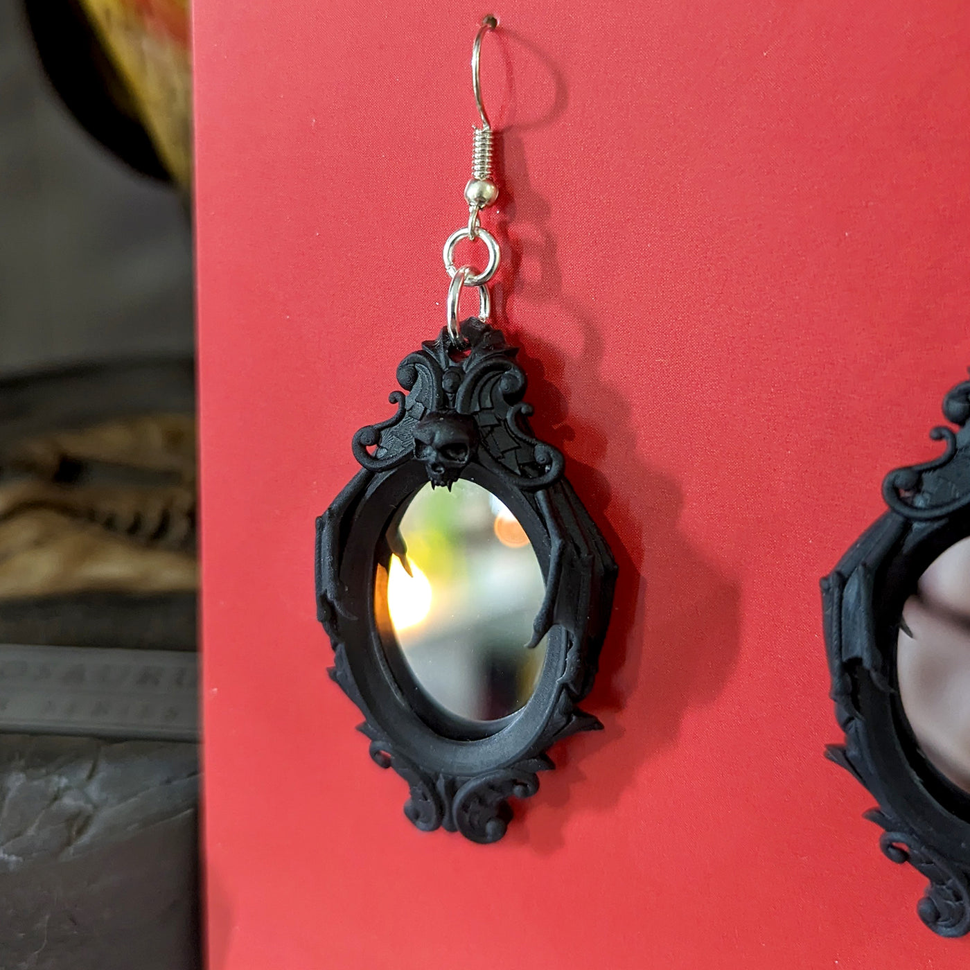 Gothic Mirror Dangle Earrings