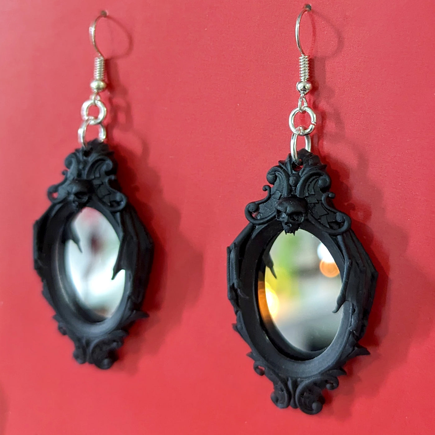 Gothic Mirror Dangle Earrings