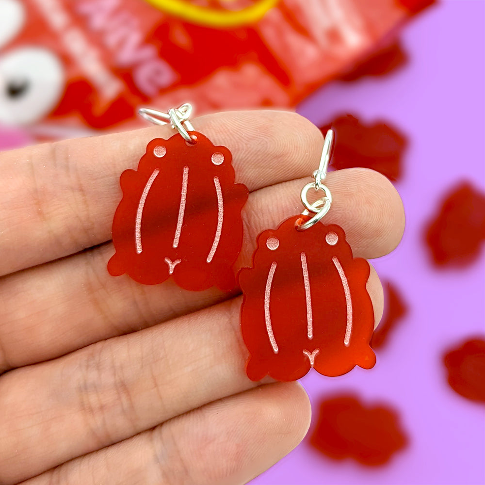 Thicc Red Frog Earrings
