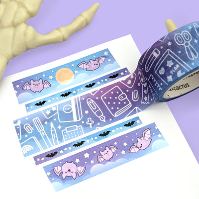 Tiny Bats (Midnight) Washi Tape (Holo Foil)
