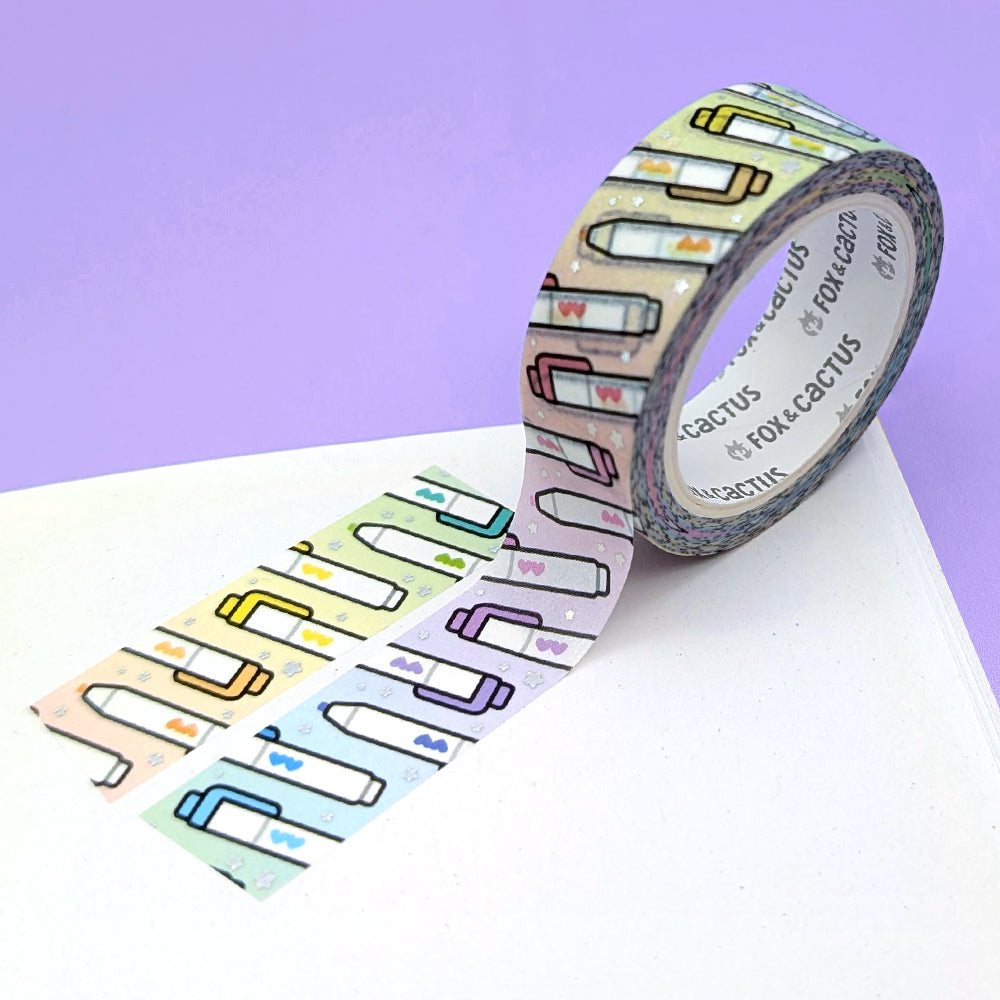 Kawaii Highlighter Washi Tape (Holo Foil)
