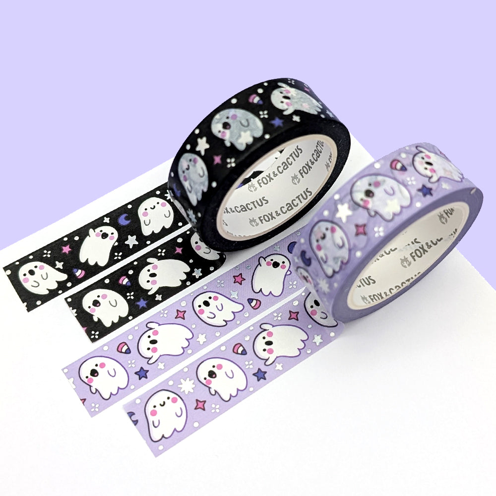 Party Ghosts (Purple) Washi Tape (Holo Foil)
