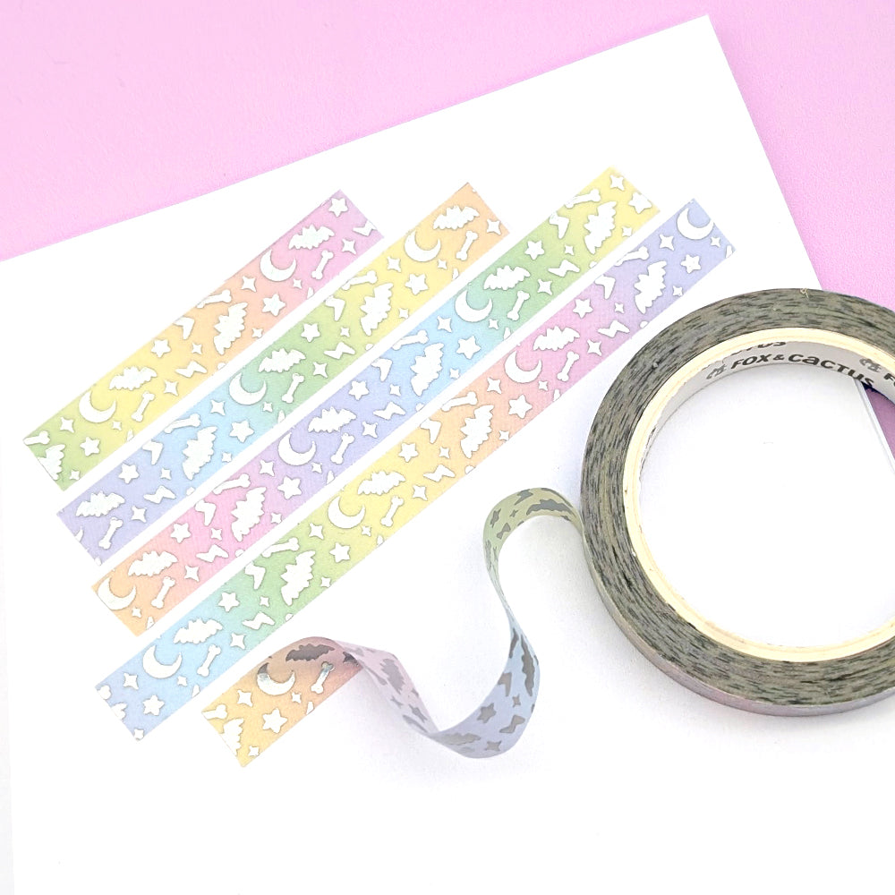 Spooky Sparkles (Rainbow) Washi Tape (Holo Foil)