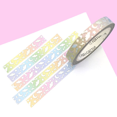 Spooky Sparkles (Rainbow) Washi Tape (Holo Foil)