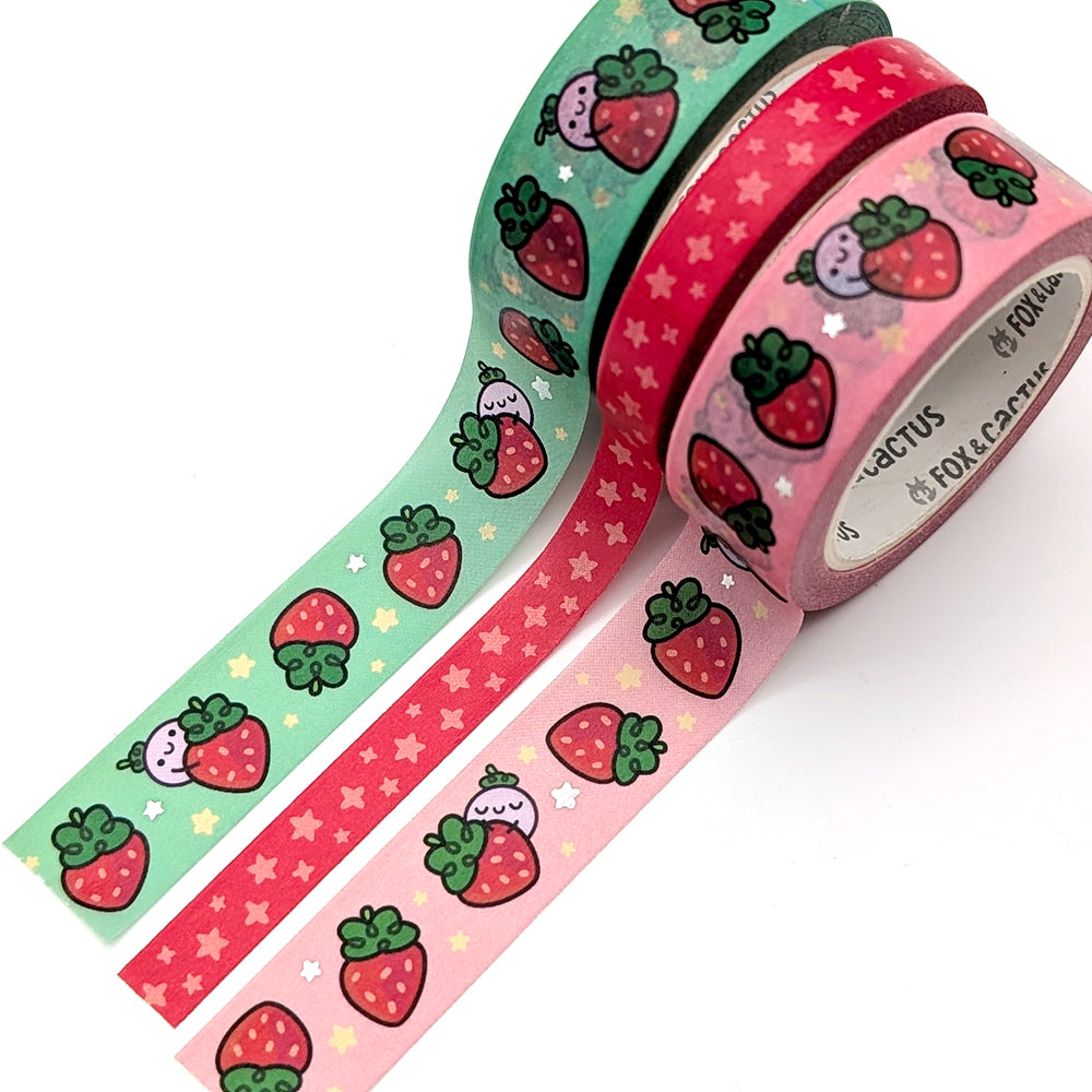 Strawberry Squish (Pink) Washi Tape (Holo Foil)