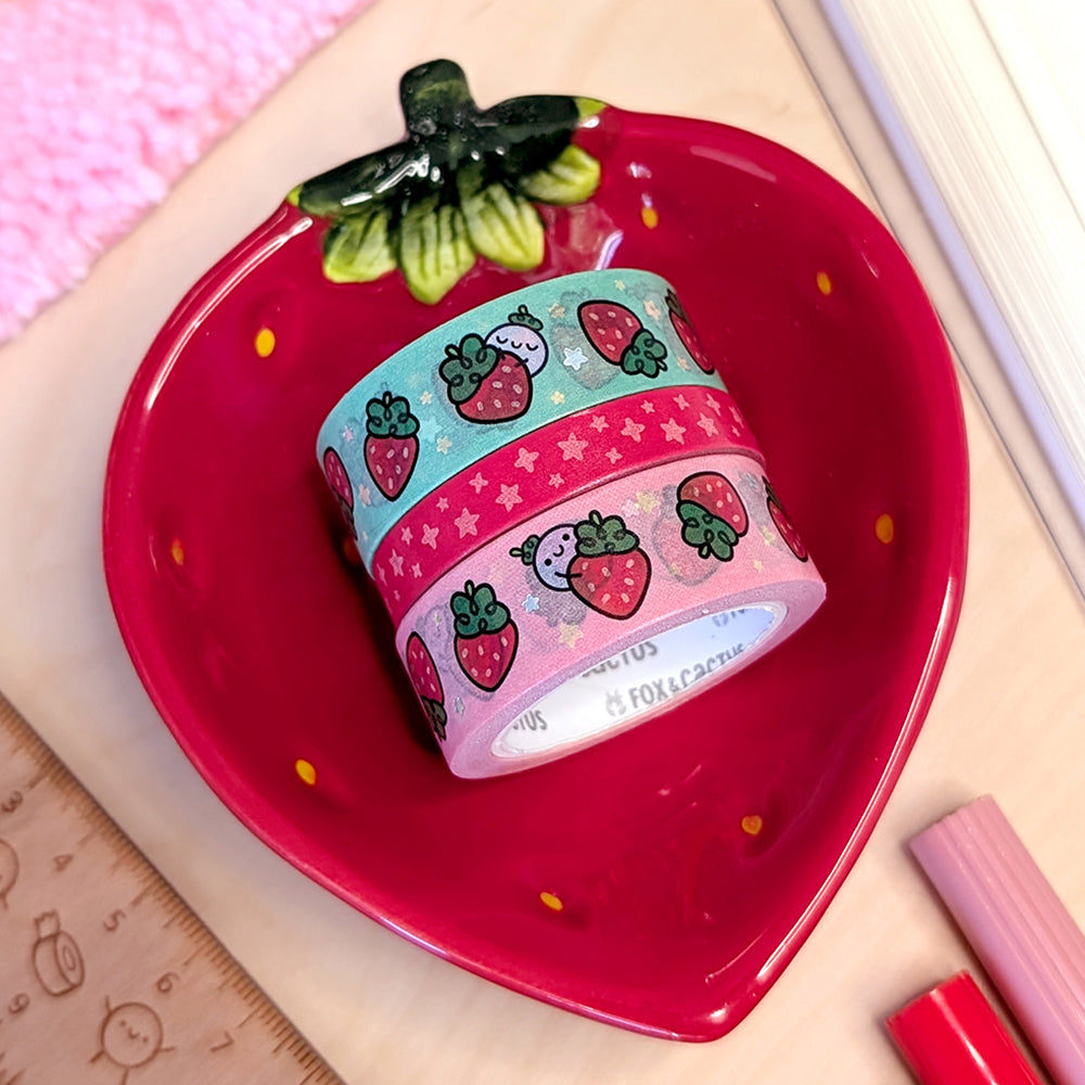 Strawberry Squish (Pink) Washi Tape (Holo Foil)