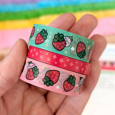 Strawberry Squish (Pink) Washi Tape (Holo Foil)